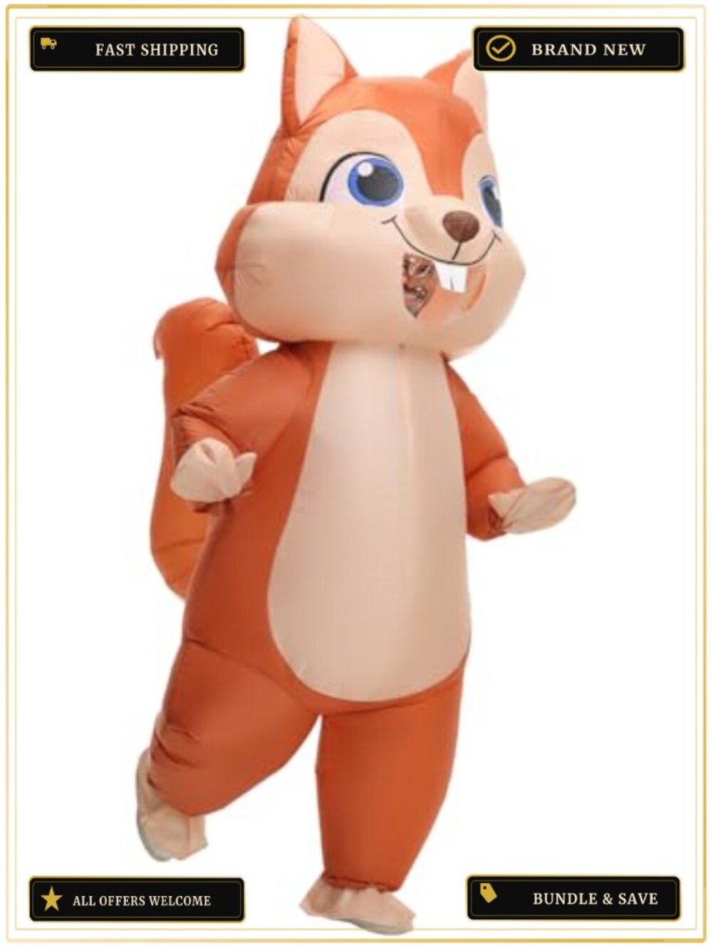 Adult Inflatable Squirrel Costume Funny Blow Up Animal Suit Christmas